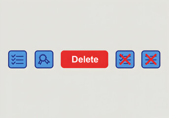 Delete button icon set ui design vector illustration for mobile app and website design interface