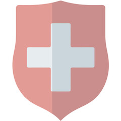 Obraz premium Medical Shield Icon Representing Health, Protection, and Safety on a Black Background