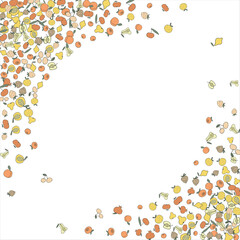 Frame of bright juicy berries. Frame with natural products. Empty space for text. Also can be used as banner, flyer, texture, poster. Hand drawing. Vector background. Illustration