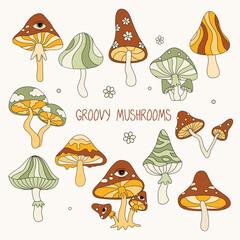 Groovy mushrooms doodles