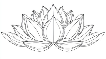 Elegant Lotus Outline Design
