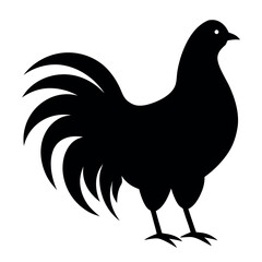 Simple Rooster Silhouette Vector Illustration isolated on white background