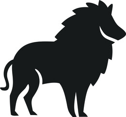 Black Lion Silhouette Vector Illustration isolated on white background
