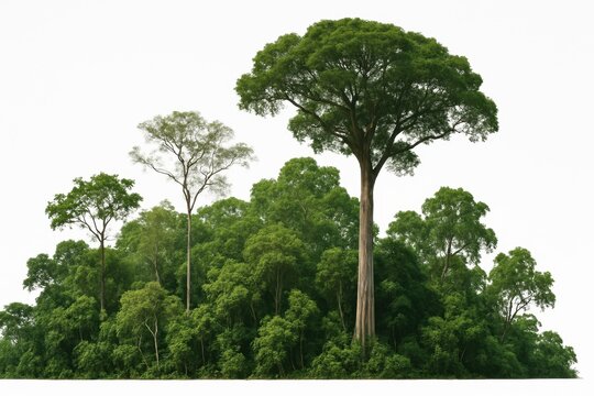 copas de &aacute;rvores da floresta amaz&ocirc;nica isoladas sobre fundo branco