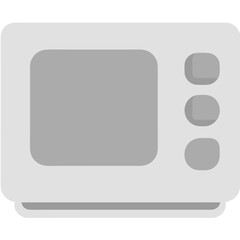 Naklejka premium Simple illustration of a microwave oven icon against a stark black background