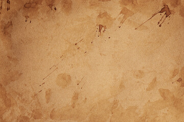 Old grunge rustic parchment paper with dried blood splatter