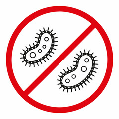 no virus sign bacteria prevention symbol color  