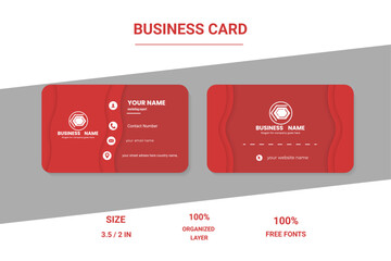 Modern Red Business Card Template &ndash; Clean & Professional Layout for Personal or Corporate Branding