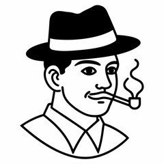 private gentlemen club gentleman in retro hat