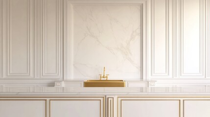 Elegant, light-filled kitchen design with marble accents.