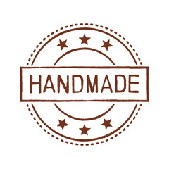 Handmade stamp as a quality seal. Isolated Vector illustration.