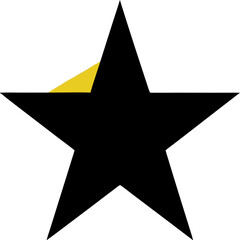 Fototapeta premium Simple geometric shape of a yellow triangle against a stark black background