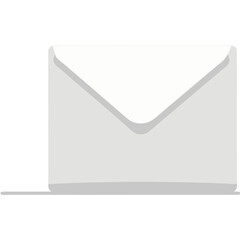 Simple illustration of a white envelope isolated on a black background for any content
