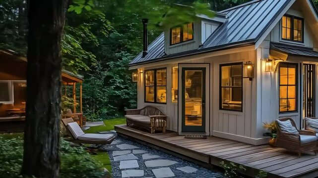 Exploring a charming tiny house nestled in nature perfect for sustainable living retreat 91