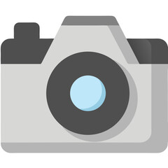 Simple Flat Vector Illustration of a Camera Icon for Photography and Media Concepts
