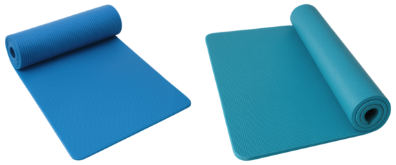 Two Rolled Up Exercise Mats Blue Teal Fitness Equipment