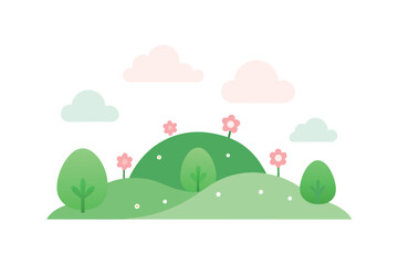 Obraz premium landscape with houses and clouds