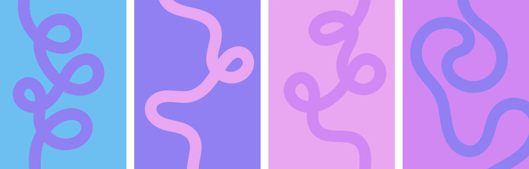 Fototapeta na wymiar Abstract poster background with vibrant wavy lines. Abstract playful background with curved line shape. Perfect for minimalist posters, social media, banners, and modern decor