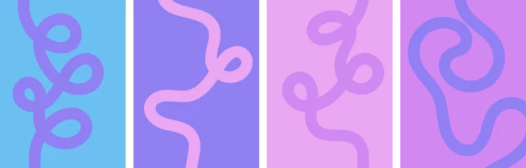 Gordijnen Abstract poster background with vibrant wavy lines. Abstract playful background with curved line shape. Perfect for minimalist posters, social media, banners, and modern decor © icons gate