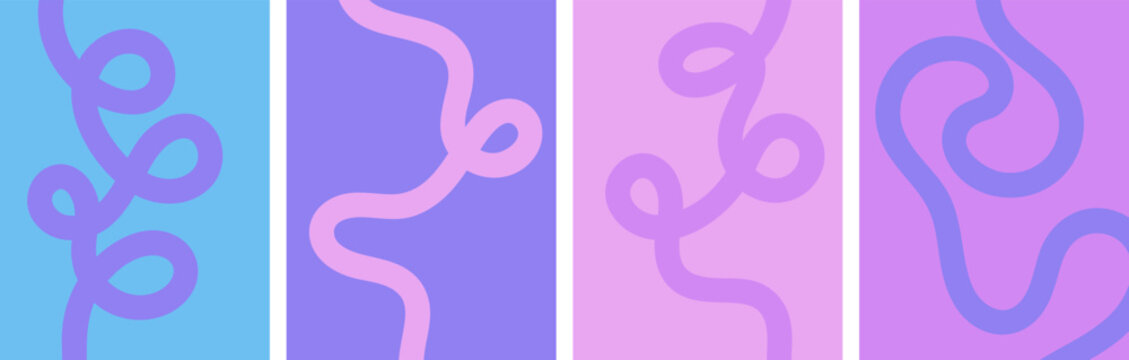 Fototapeta Abstract poster background with vibrant wavy lines. Abstract playful background with curved line shape. Perfect for minimalist posters, social media, banners, and modern decor