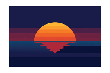 sunset with flag of egypt