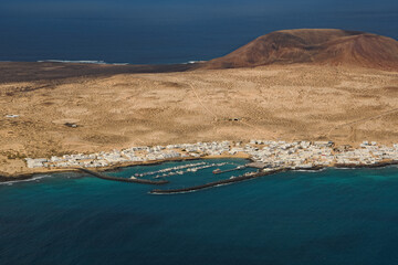 Caleta del Sebo - main settlement and capital community of La Graciosa (Canary Islands, Spain). 