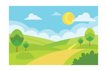 Fototapeta premium summer landscape with trees