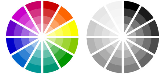 Obraz premium color wheel vector set with 12 colors , circle palette sign