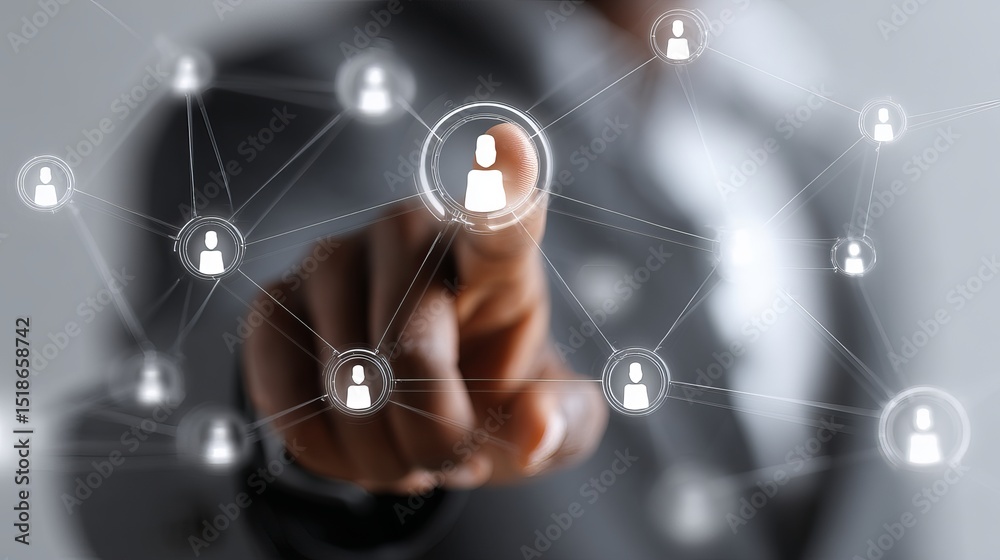 Poster digital network connection global business teamwork online collaboration modern technology internet 