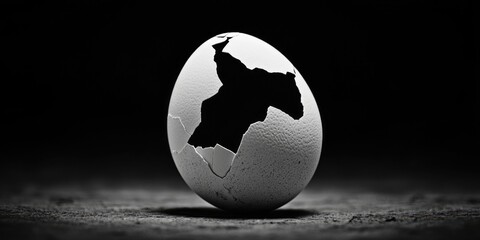 Egg with crack and Earth