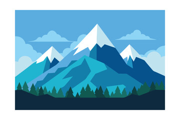 mountain landscape vector illustration