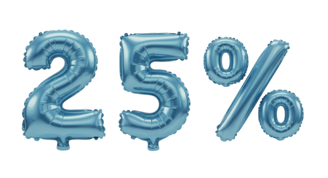 Isolated 25 Percent Balloons