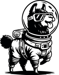 Fototapeta premium Astronaut Llama in Space Suit