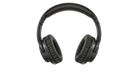 Isolated Black Over-Ear Headphones