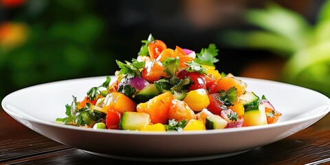 Summertime Fruit Salad with Herb Garnish