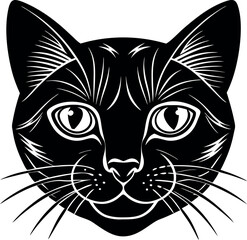 Cat Face Top View in Pastel Glossy Vector Shallotte on white background