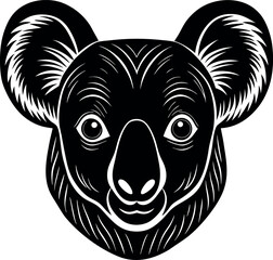 Koala Head Back View in Metallic Pastel Shallotte on white background