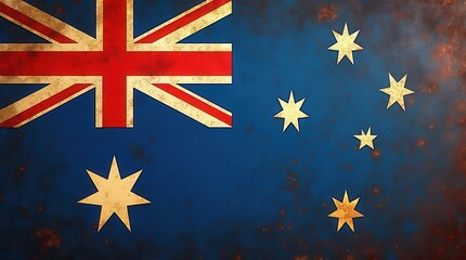Unique Australian flag redesign incorporating kangaroo silhouette and stars, representing modern national identity
