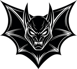 Bat Face Top Down View in Spooky Glossy Chrome Shallotte on white background