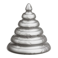 metal abstract shape 3d icon isolated on the white background