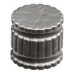 metal abstract shape 3d icon isolated on the white background