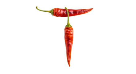 Isolated Letter T Made of Red Chili Peppers