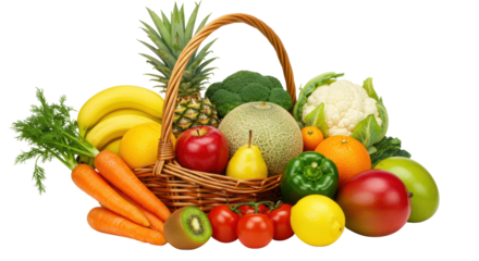 Isolated Basket With Fruit