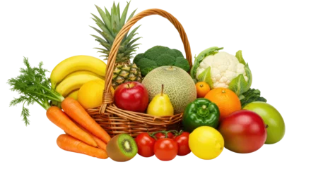 Fotobehang Keuken Isolated Basket With Fruit  © Julia