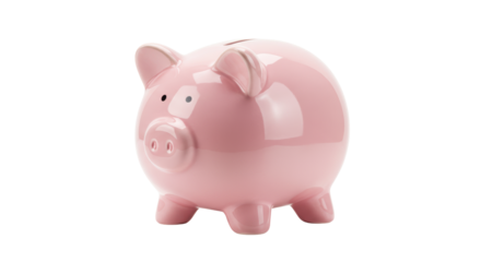 Isolated Pink Piggy Bank