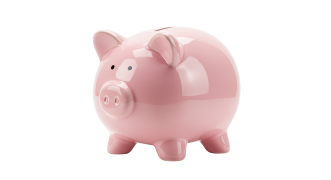 Isolated Pink Piggy Bank