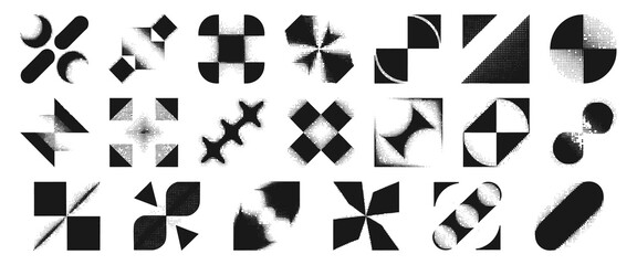 Highly Detailed Abstract Grunge Geometric Shape and Element Collection with Distressed Texture for Modern and Edgy Designs