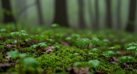 Glistening Spring Forest After Rainfall