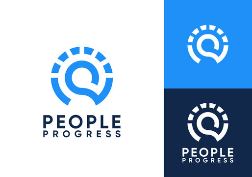 people progress recruitment process logo vector design inspiration	
