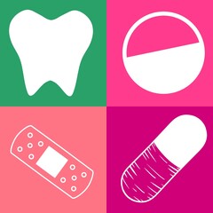 Medicine seamless teeth pattern for wrapping paper and fabrics and linens